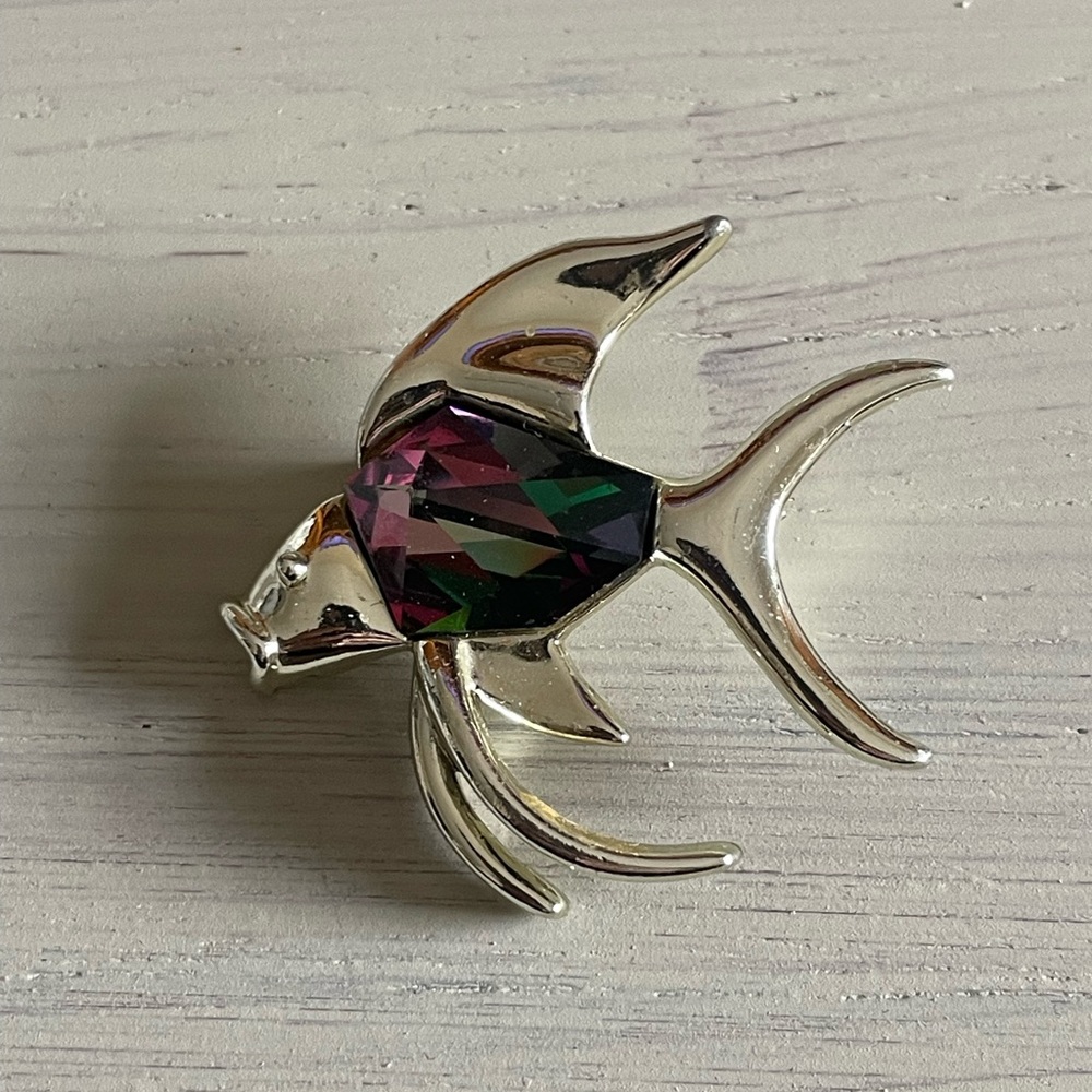Vintage Sarah Coventry Rhinestone Fish Brooch/ Pin